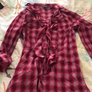 Great Express button firm shirt with ruffle